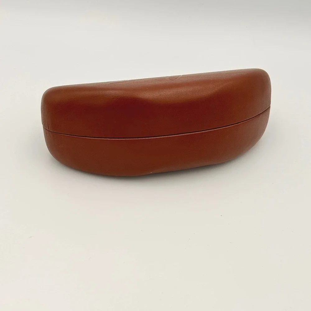 Maui Jim Brown Hard Clamshell Sunglasses Case Textured Faux Leather Logo Case